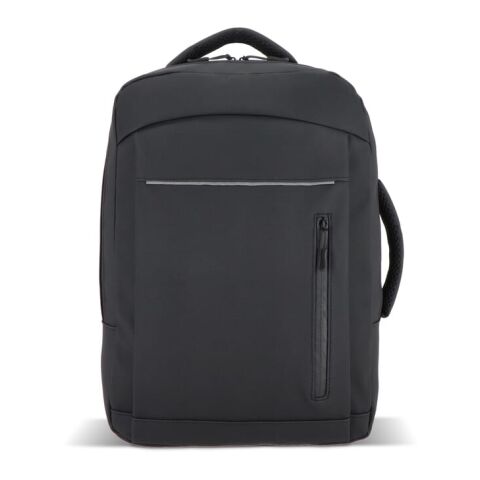 PU Osaka Laptop-Rucksack 30 x 14 x 42 cm 15 l Schwarz | Digital Transferdruck | Fach | 150 mm x 220 mm