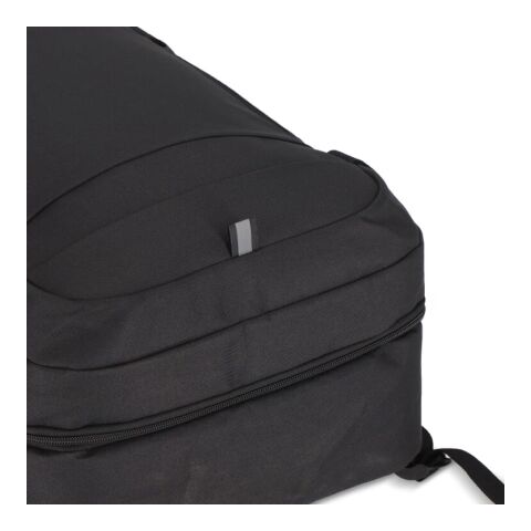 R-PET 600D Handgepäck Rucksack 22L Schwarz | Digital Transferdruck | Vorderseite | 120 mm x 170 mm