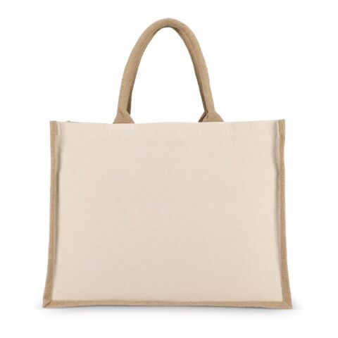 Jute-Baumwolle Tragetasche OEKO-TEX® 42,5 x 19 x 32cm 320g/m² Beige