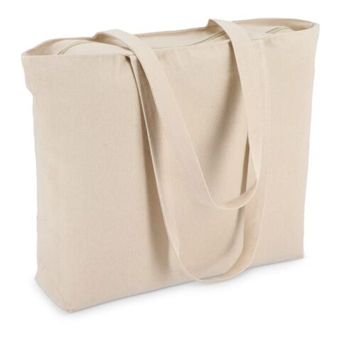 Baumwoll-Tragetasche mit Reißverschluss OEKO-TEX® 47 x 11 x 35cm 320g/m² Ecru | ohne Werbeanbringung | Nicht verfügbar | Nicht verfügbar