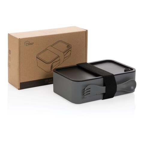 GRS RPP Lunchbox mit Göffel grau | ohne Werbeanbringung | Nicht verfügbar | Nicht verfügbar