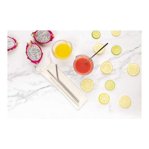 3-teiliges Trinkhalm-Set aus Stainless Steel silber | ohne Werbeanbringung | Nicht verfügbar | Nicht verfügbar