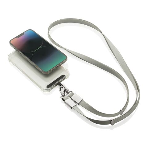 Nivo Crossbody-Handyband aus RCS recyceltem PET grau | ohne Werbeanbringung | Nicht verfügbar | Nicht verfügbar