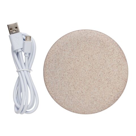 5W Weizenstroh wireless charger braun | ohne Werbeanbringung | Nicht verfügbar | Nicht verfügbar