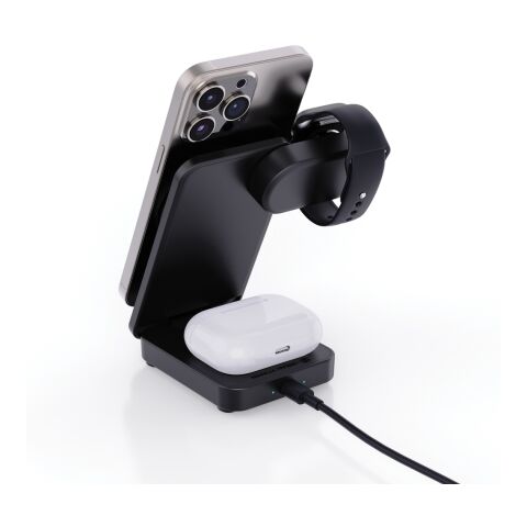 Urban Vitamin Arcadia 15W 3in1 Magnet-Charger aus RCS rABS schwarz | ohne Werbeanbringung | Nicht verfügbar | Nicht verfügbar