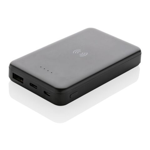 5.000mAh 5W Wireless Powerbank aus RCS recyceltem Kunststoff schwarz | ohne Werbeanbringung | Nicht verfügbar | Nicht verfügbar