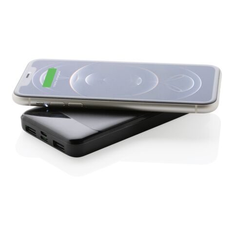 Wireless Powerbank aus RCS Standard recyceltem Kunststoff schwarz | ohne Werbeanbringung | Nicht verfügbar | Nicht verfügbar