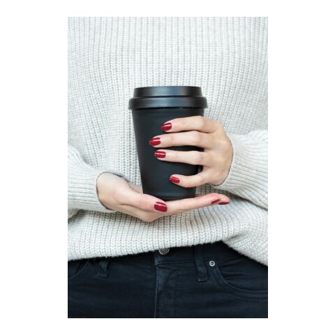 Wiederverwendbarer doppelwandiger Kaffeebecher 300ml schwarz | ohne Werbeanbringung | Nicht verfügbar | Nicht verfügbar
