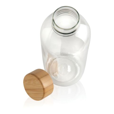 GRS rPET Flasche mit Bambus-Deckel weiß | ohne Werbeanbringung | Nicht verfügbar | Nicht verfügbar