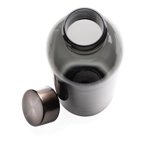 Auslaufsichere Trinkflasche mit Metalldeckel schwarz
