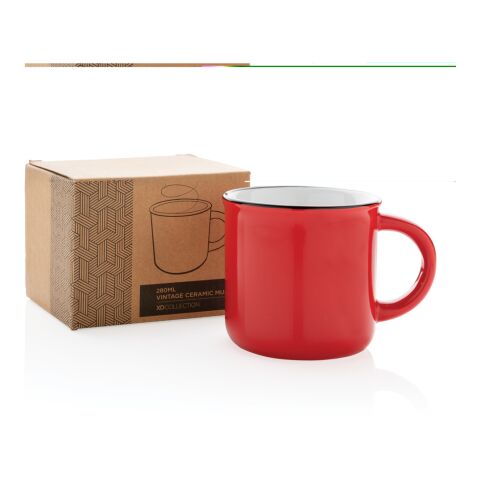 Vintage Keramiktasse rot | ohne Werbeanbringung | Nicht verfügbar | Nicht verfügbar