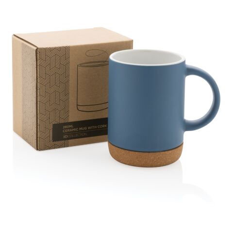 Keramikbecher mit Korkboden, 280ml blau | ohne Werbeanbringung | Nicht verfügbar | Nicht verfügbar