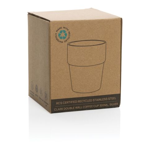 Clark Doppelwandige RCS Kaffeetasse 300ml silber | ohne Werbeanbringung | Nicht verfügbar | Nicht verfügbar