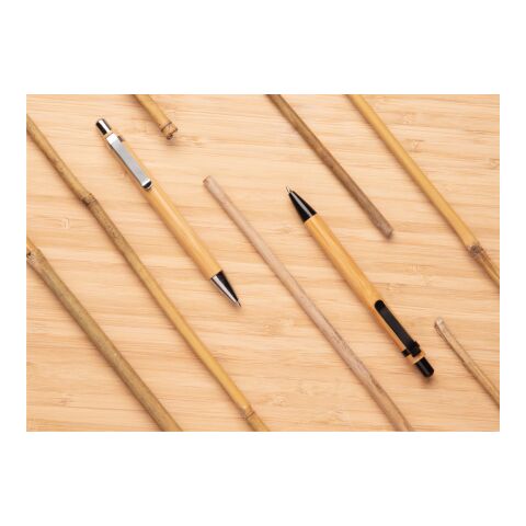 Bambus Kugelschreiber braun-silber | ohne Werbeanbringung | Nicht verfügbar | Nicht verfügbar | Nicht verfügbar