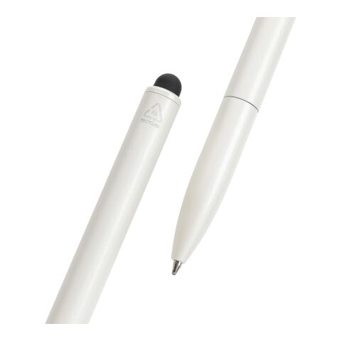 Kymi Stift mit Stylus aus RCS recyceltem Aluminum weiß | ohne Werbeanbringung | Nicht verfügbar | Nicht verfügbar
