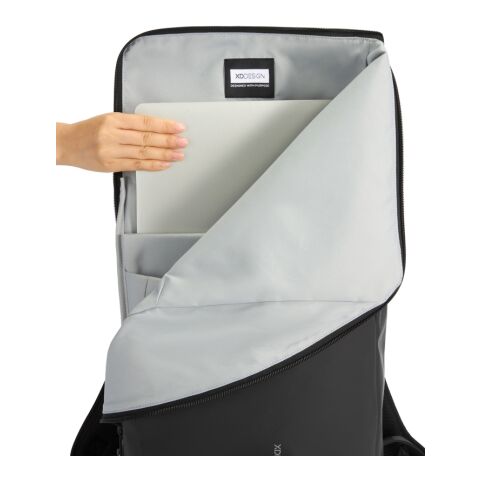 Urban wasserabweisender Flap-Top Rucksack schwarz-grau | ohne Werbeanbringung | Nicht verfügbar | Nicht verfügbar