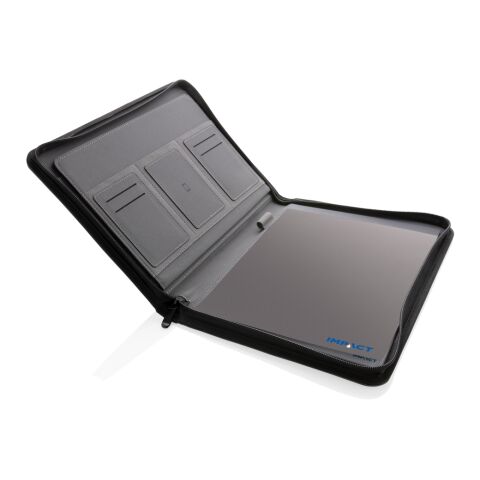 Impact AWARE™ RPET A4 Portfolio mit Reißverschluss grau | ohne Werbeanbringung | Nicht verfügbar | Nicht verfügbar