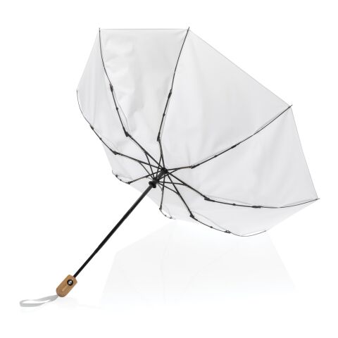 21&quot; Impact AWARE™ RPET 190T Bambus-Schirm autom. open/close weiß | ohne Werbeanbringung | Nicht verfügbar | Nicht verfügbar