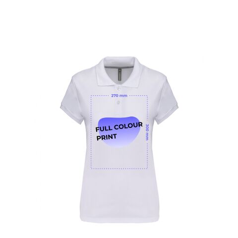 Damen Piqué Cotton Polo weiß | S