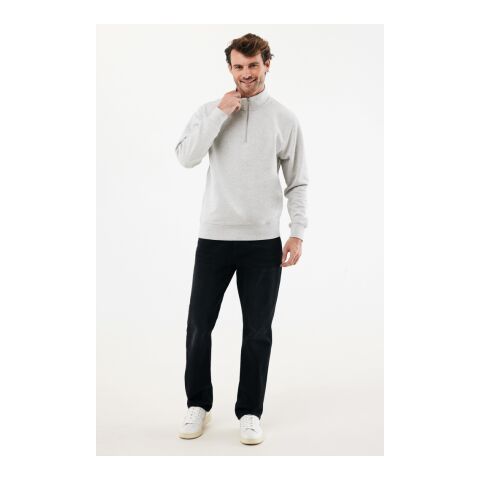 IQONIQ Elgon Quarter-Zip-Sweater aus rec. Baumwolle ungefärbte helles Grau | XXS | ohne Werbeanbringung | Nicht verfügbar | Nicht verfügbar | Nicht verfügbar