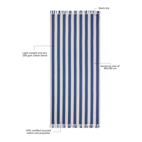 VINGA Ornos GRS Hamamtuch aus Baumwolle blau-weiß | ohne Werbeanbringung | Nicht verfügbar | Nicht verfügbar | Nicht verfügbar