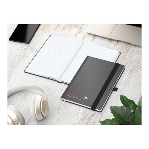 Notizbuch Vision-Book EXPRESS Kunstleder-Hardcover matt-farbig Anthrazit | DIN A5 | ohne Werbeanbringung | Hochweiß/Punktraster