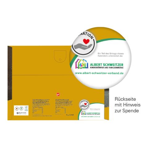 Classic Wand Adventskalender Graspapier beige | ohne Werbeanbringung | Vollkartonhülle