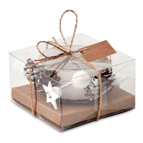 Kerzenhalter in weihnachtlicher Deko weiß | ohne Werbeanbringung | Nicht verfügbar | Nicht verfügbar | Nicht verfügbar