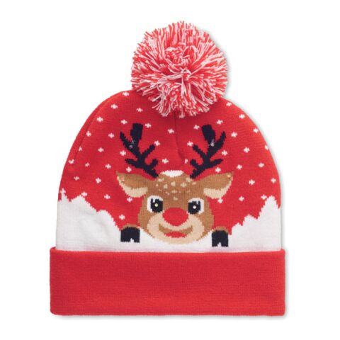 Weihnachtliche Strickmütze LED rot | ohne Werbeanbringung | Nicht verfügbar | Nicht verfügbar | Nicht verfügbar