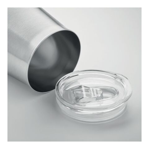 Becher recycelter Edelstahl mit Schiebedeckel mattsilber | ohne Werbeanbringung | Nicht verfügbar | Nicht verfügbar | Nicht verfügbar