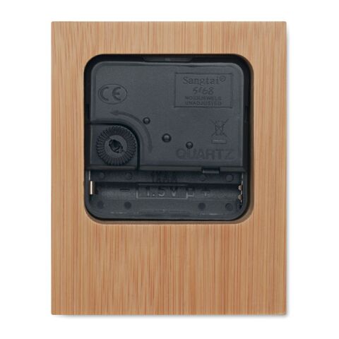 Tischuhr aus Bambus holzfarben | ohne Werbeanbringung | Nicht verfügbar | Nicht verfügbar | Nicht verfügbar