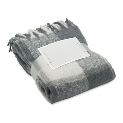Karierte Mohair-Decke grau | ohne Werbeanbringung | Nicht verfügbar | Nicht verfügbar | Nicht verfügbar