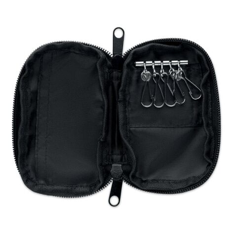 Schlüsseletui 300D RPET schwarz | ohne Werbeanbringung | Nicht verfügbar | Nicht verfügbar | Nicht verfügbar