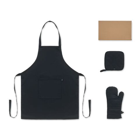 Küchen-Set recy. Baumwolle schwarz
