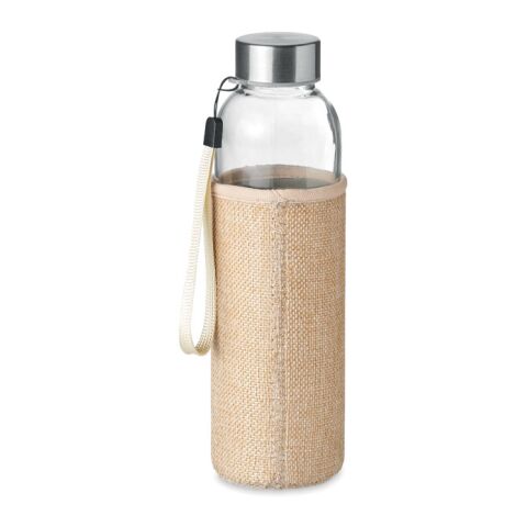 Trinkflasche Glas 500 ml mit Jute-Schutzhülle beige | ohne Werbeanbringung | Nicht verfügbar | Nicht verfügbar | Nicht verfügbar