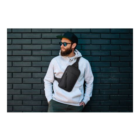 Crossbody-Tasche 600D Recycled PET schwarz | ohne Werbeanbringung | Nicht verfügbar | Nicht verfügbar | Nicht verfügbar