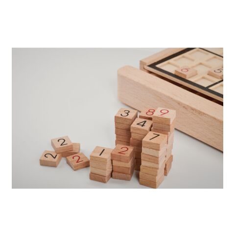 Sudoku-Brettspiel Holz holzfarben | ohne Werbeanbringung | Nicht verfügbar | Nicht verfügbar