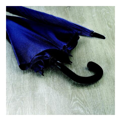 Automatik Regenschirm Luxus gebogener Griff blau | ohne Werbeanbringung | Nicht verfügbar | Nicht verfügbar | Nicht verfügbar