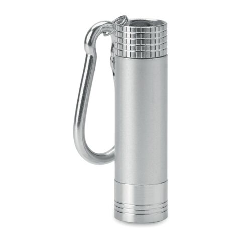 Taschenlampe mit Karabiner silber | ohne Werbeanbringung | Nicht verfügbar | Nicht verfügbar
