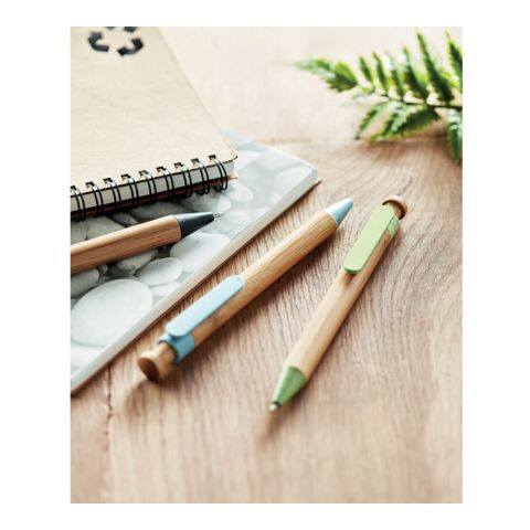 Druckkugelschreiber Bambus blau | ohne Werbeanbringung | Nicht verfügbar | Nicht verfügbar