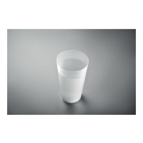 Festivalbecher &quot;Large&quot; aus Plastik, 500ml transparent weiß | ohne Werbeanbringung | Nicht verfügbar | Nicht verfügbar