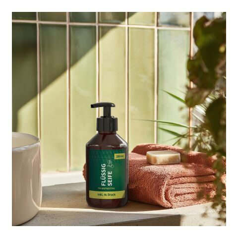 250 ml Spender - Flüssigseife Rosmarin-Ingwer Braun | ohne Werbeanbringung