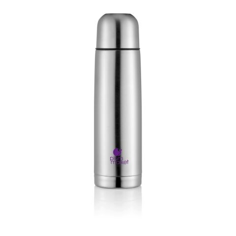 Isolierflasche Mono mit Druckverschluss silber | ohne Werbeanbringung | Nicht verfügbar | Nicht verfügbar
