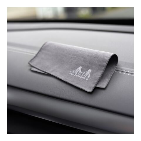 Microfaser-Prägetuch im Papieretui, All-Inclusive-Paket schwarz | ohne Werbeanbringung