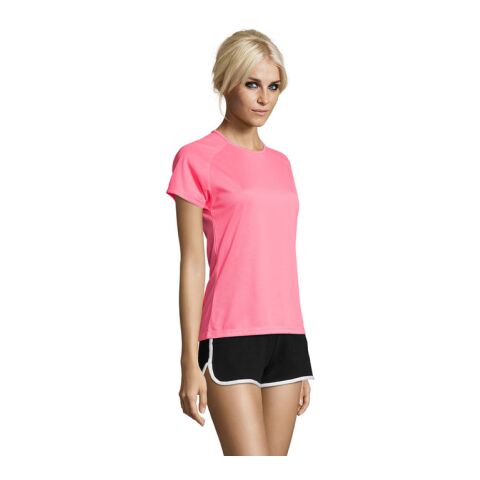 SPORTY DAMENT-SHIRT  140g neon rosa 2 | M | ohne Werbeanbringung | Nicht verfügbar | Nicht verfügbar | Nicht verfügbar