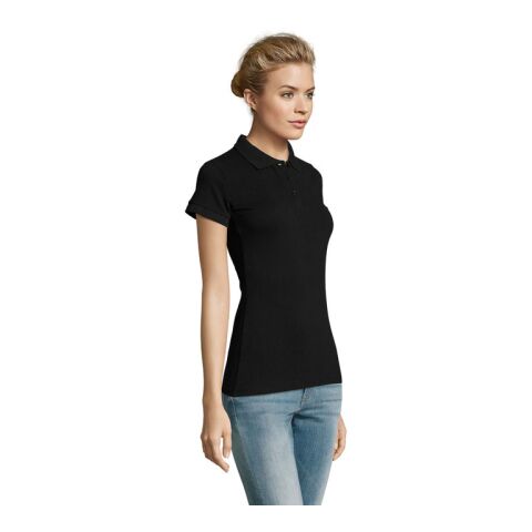 PERFECT DAMEN POLO 180g schwarz | M | 1-farbiger Siebdruck | Linker Arm | 100 mm x 70 mm | Nicht verfügbar