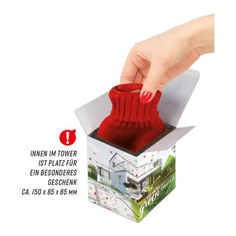 Tower Adventskalender, Graspapier ohne Werbeanbringung | Share Schokotäfelchen