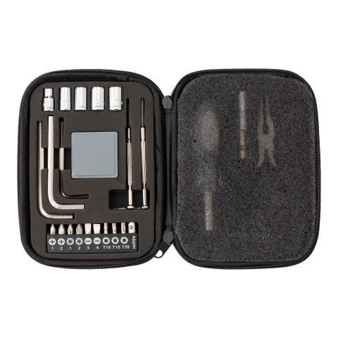 Werkzeug-Set in Ledertasche Schwarz | ohne Werbeanbringung | Nicht verfügbar | Nicht verfügbar