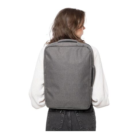 rPET (300D) Polyester Laptop-Rucksack Eulalia Grau | ohne Werbeanbringung | Nicht verfügbar | Nicht verfügbar