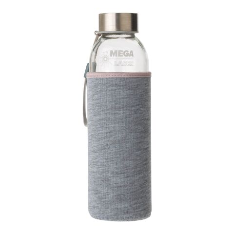 Glasflasche "Neo" (500ml) mit Neoprenhülle Grau